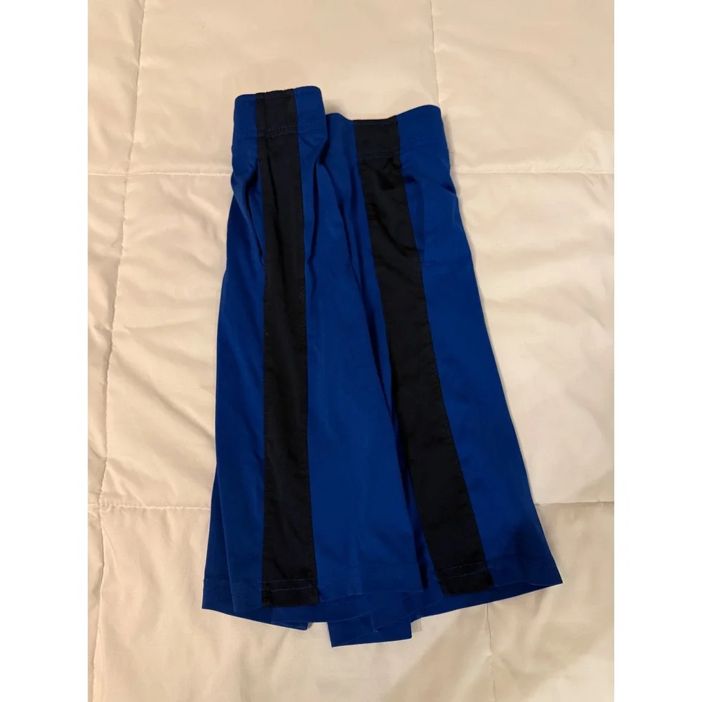 Gymboree Boys Blue Athletic Shorts Black Side Stripe Size L 10-12 Pockets